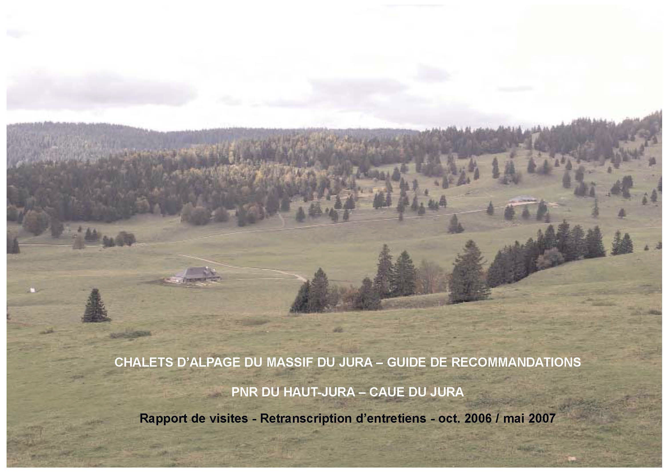 CHALETS ALPAGE RAPPORT VISITES CAUE PNR